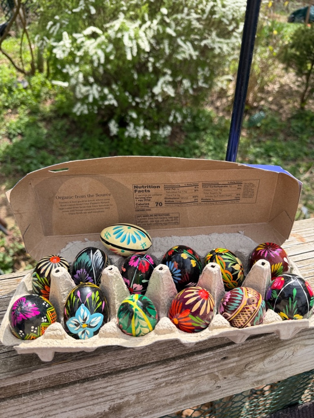 Handpainted Wood Eggs (13) As Is Collectible 1970’s Some With Paint Chipped - Picture 2 of 16